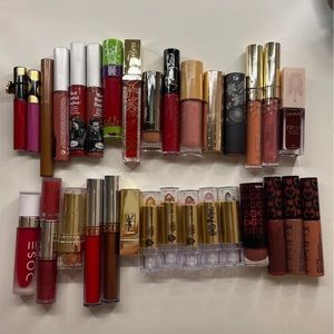 Bundle of 31 lip products Colourpop, NYX, ABH, The Balm, Lorac, Sephora, YSL